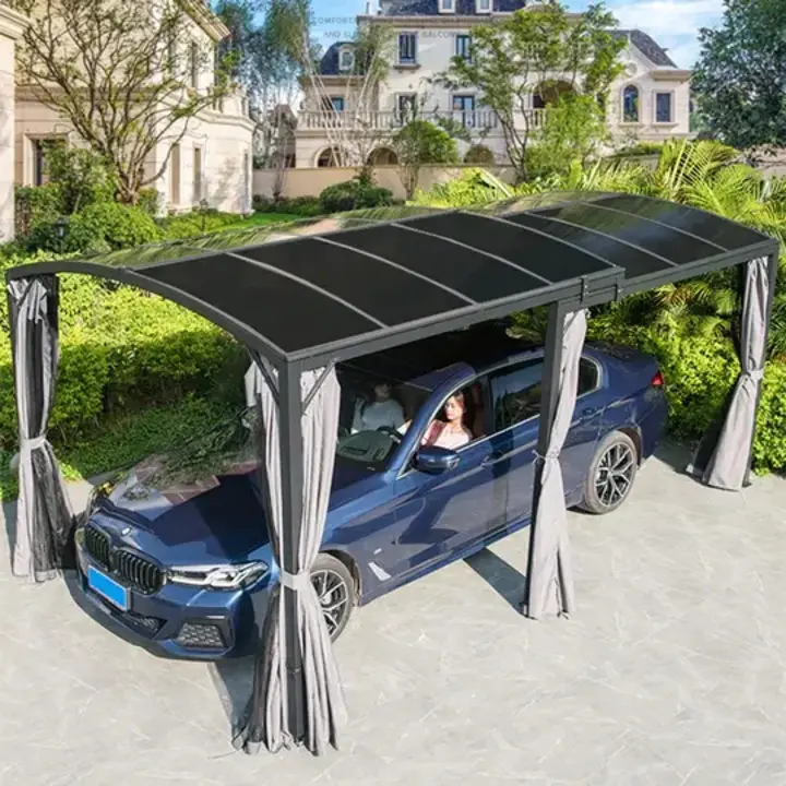 【Home&Garden】【BS】2.9x5.45meter Outdoor awning sliding retractable aluminum PC board