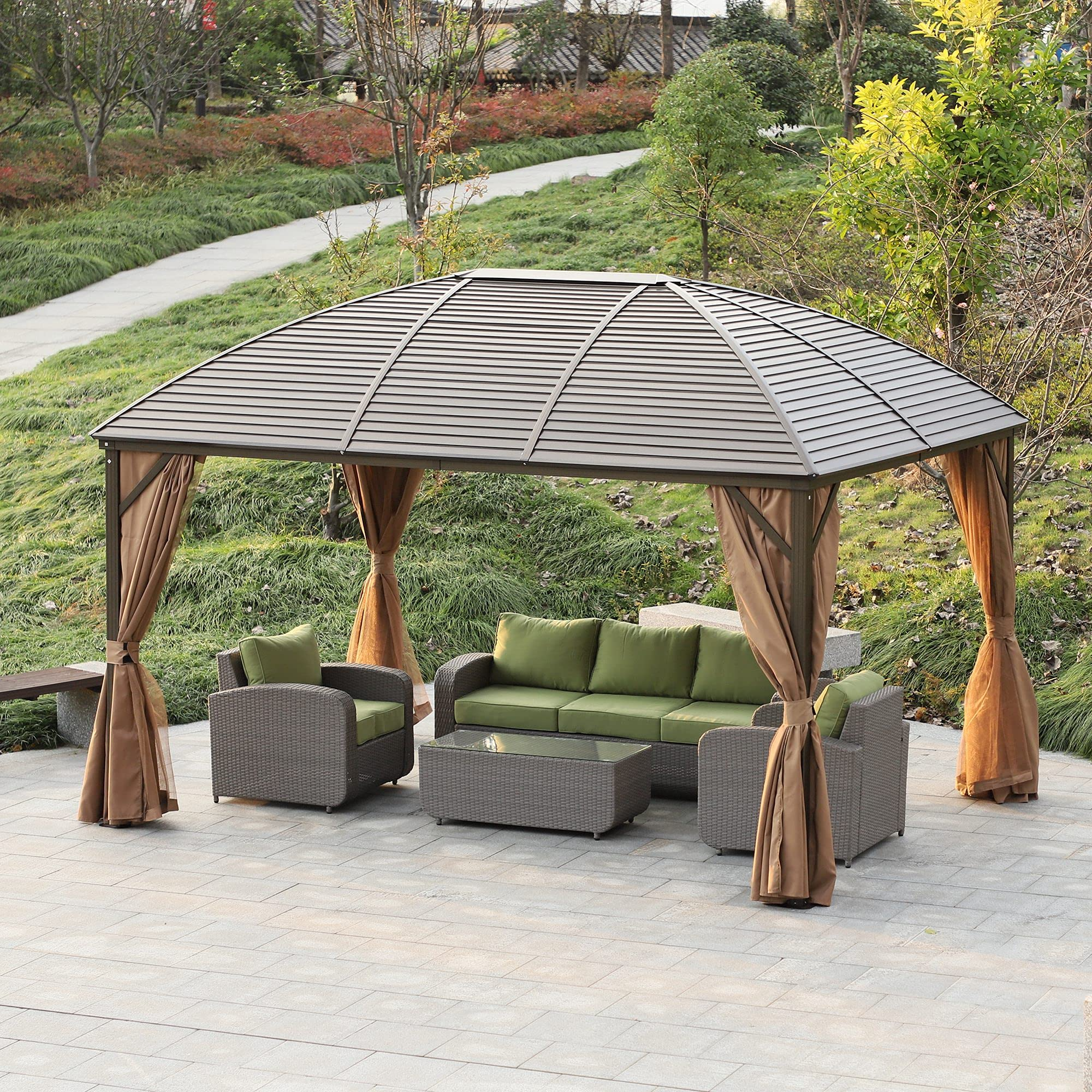 【Gazebo】3x4meter Aluminum frame Roof Gazebo Solid Roof Party Galvanized